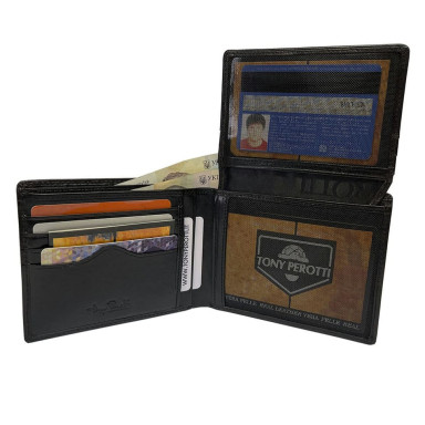 Leather wallet Italico 397 nero black