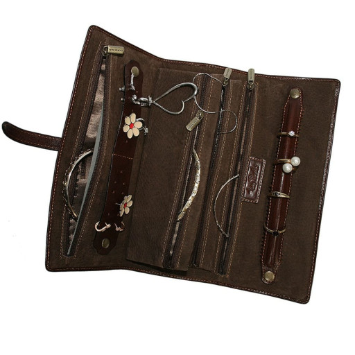 Футляр для коштовностей шкіряний Italico 1286 коричневий