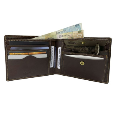 Leather wallet Italico 534 moro brown