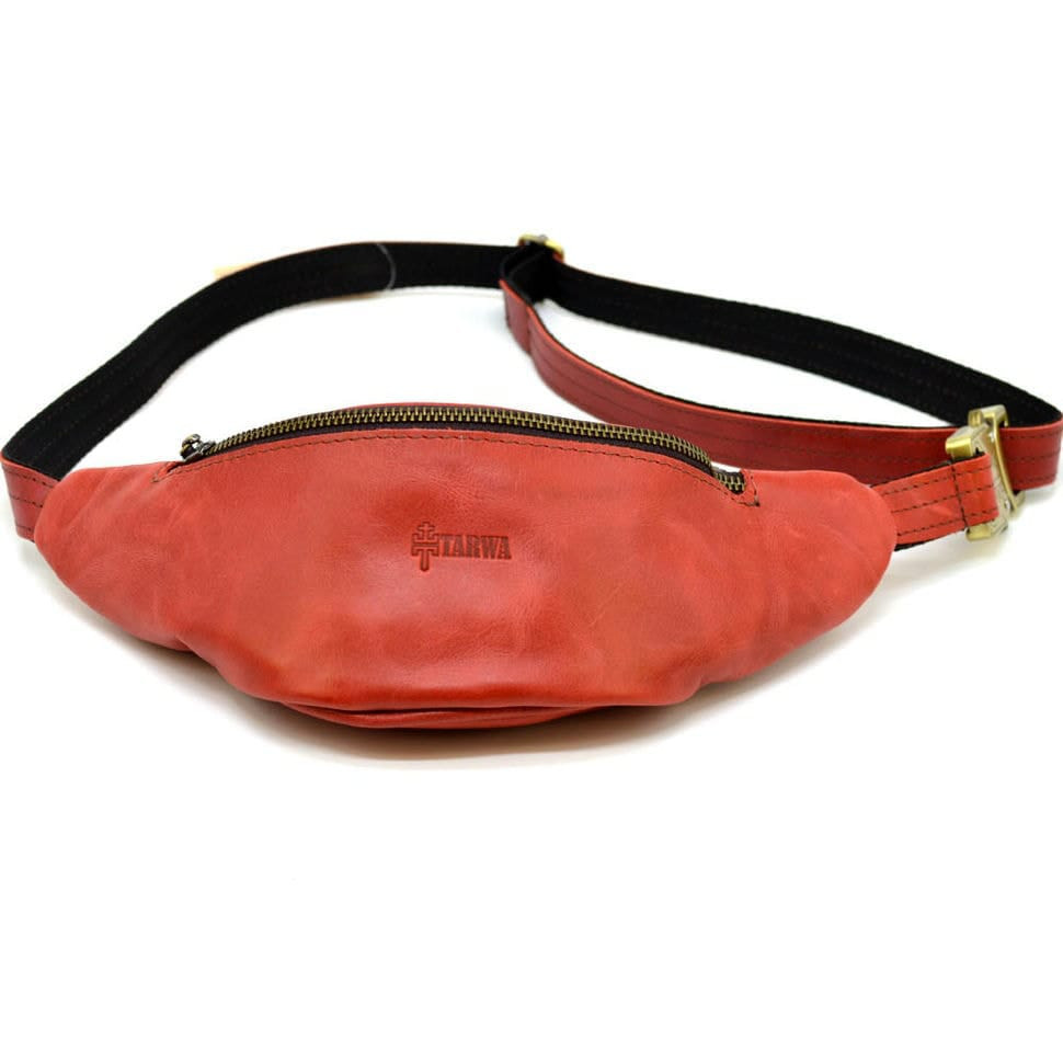 Червона напоясний маленька сумка з натуральної шкіри TARWA RR-3034-3md