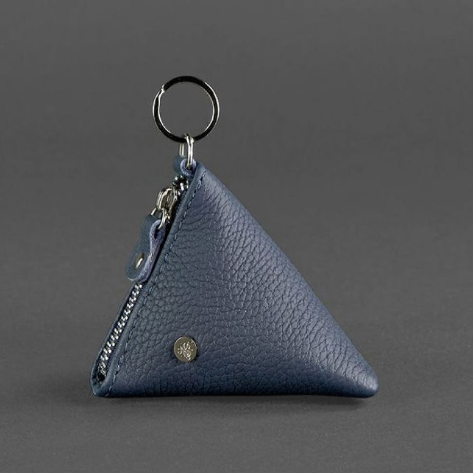 Шкіряна монетниця 2.0 Піраміда Синя