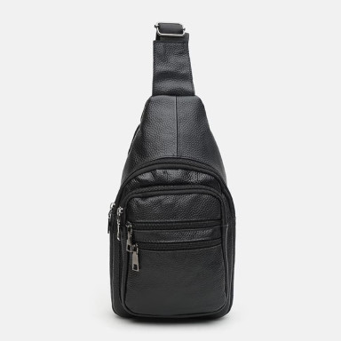 Men's leather backpack Keizer K1086bl-black