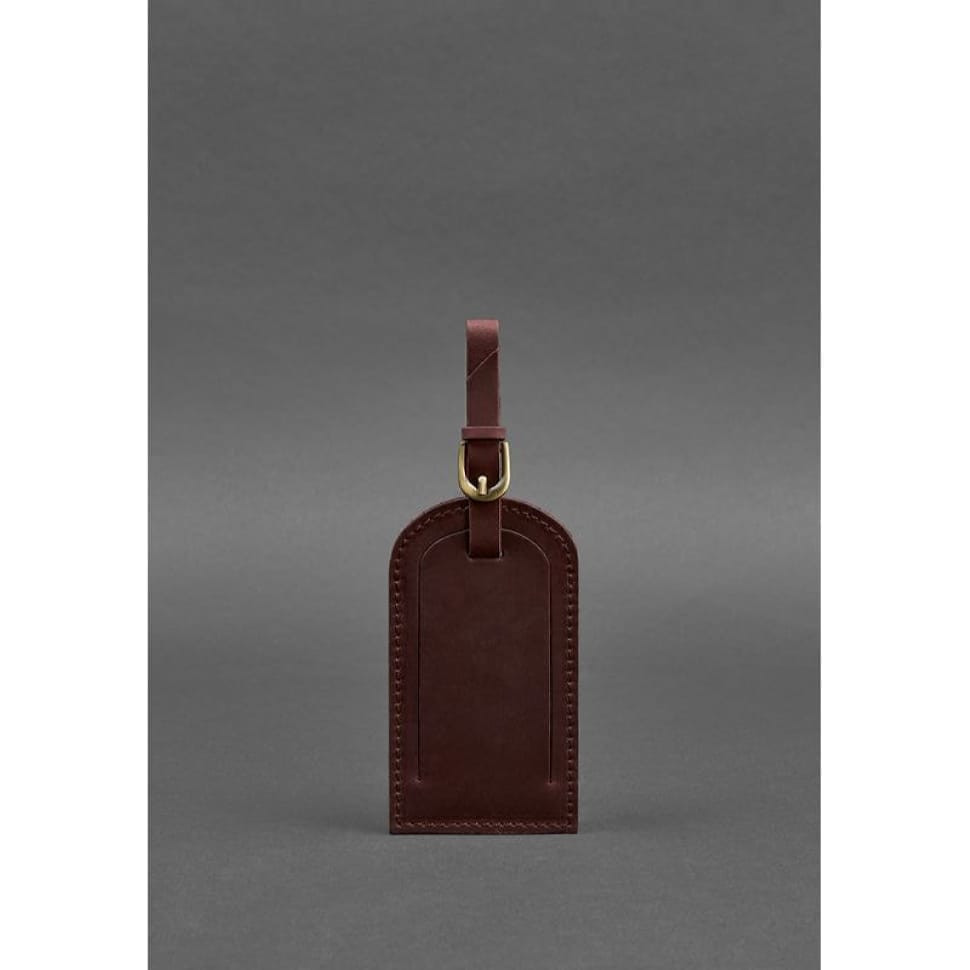 Шкіряна бирка для багажу 2.0 Бордова Crazy Horse