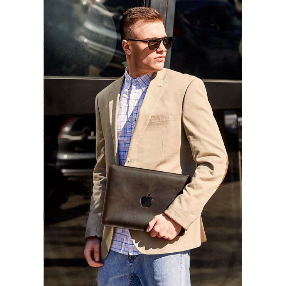 Шкіряний чохол для MacBook Pro 13 '' Темно-коричневий