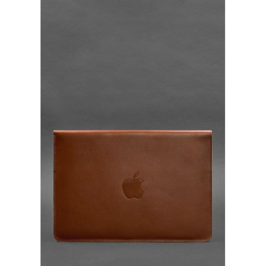 Кожаный чехол-конверт на магнитах для MacBook 13 Светло-коричневый