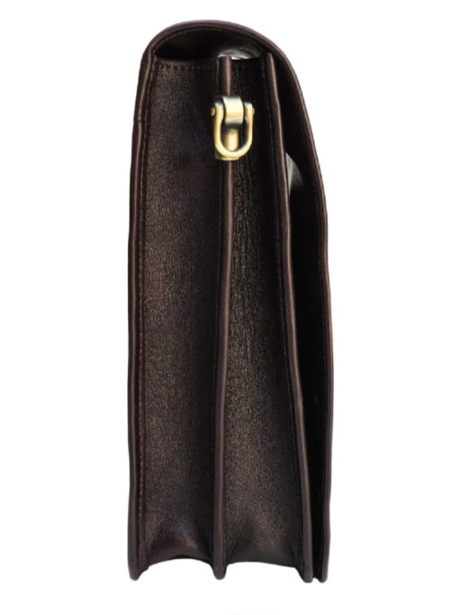 Темно-коричнева шкіряна сумка через плече Newery N4227GC