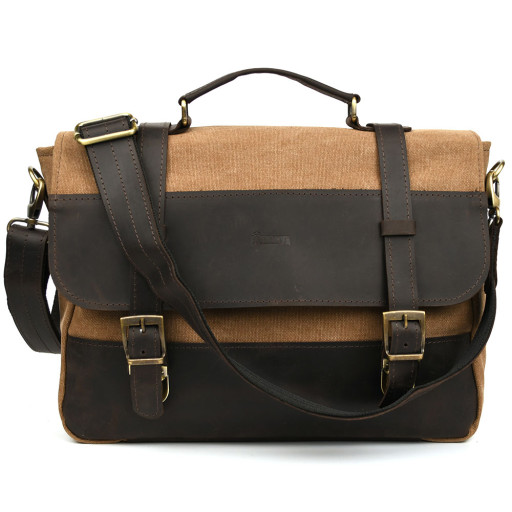 Чоловічий портфель з канвасу та шкіри наппа TARWA RCC-3920-3md