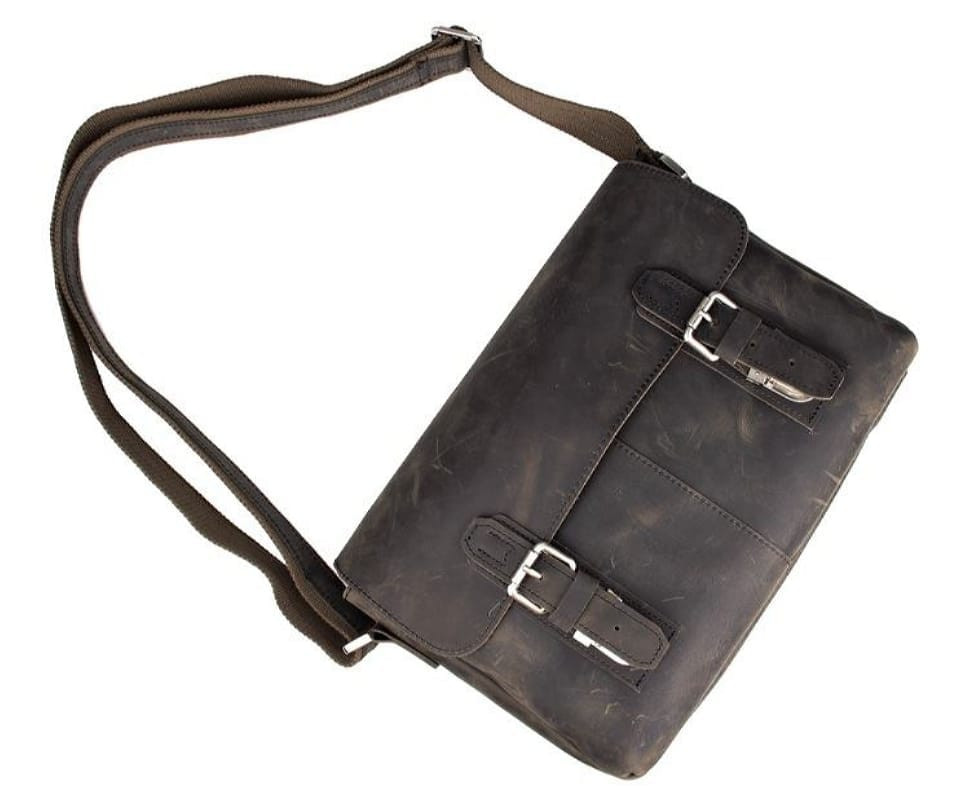 Men's leather messenger bag made of genuine leather JD6002R John McDee