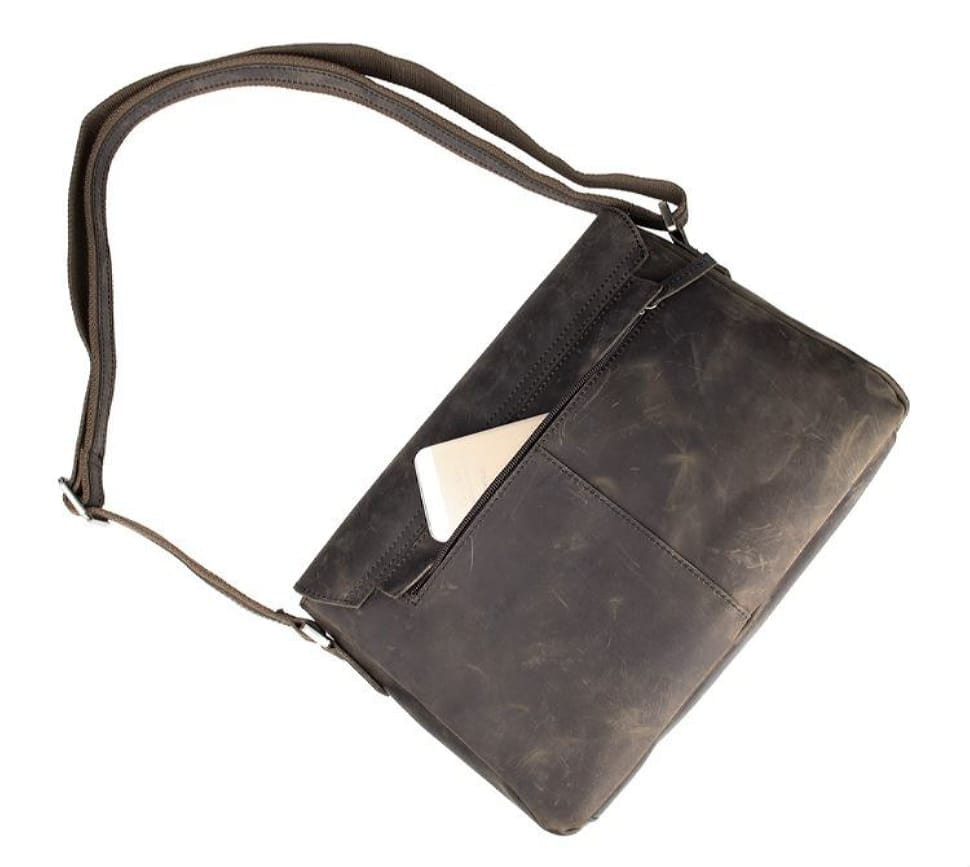 Men's leather messenger bag made of genuine leather JD6002R John McDee