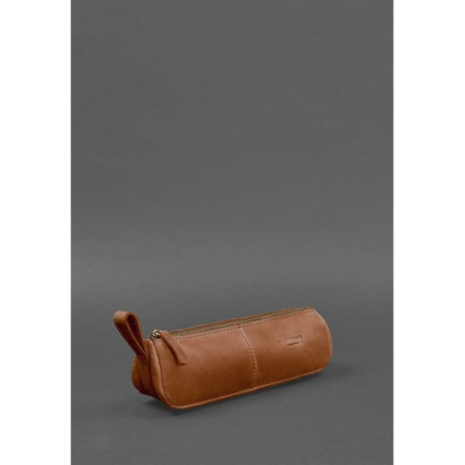 Шкіряний пенал-несесер (футляр для окулярів) 4.0 Світло-коричневий Crazy Horse