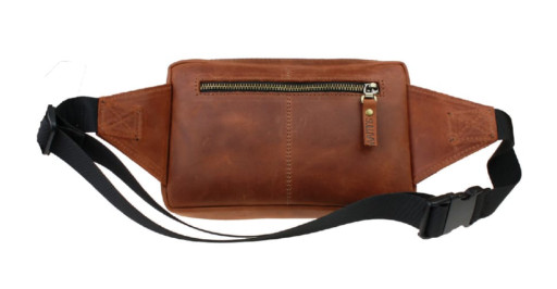 Сумка бананка на пояс 106-9(26) світло-коричнева