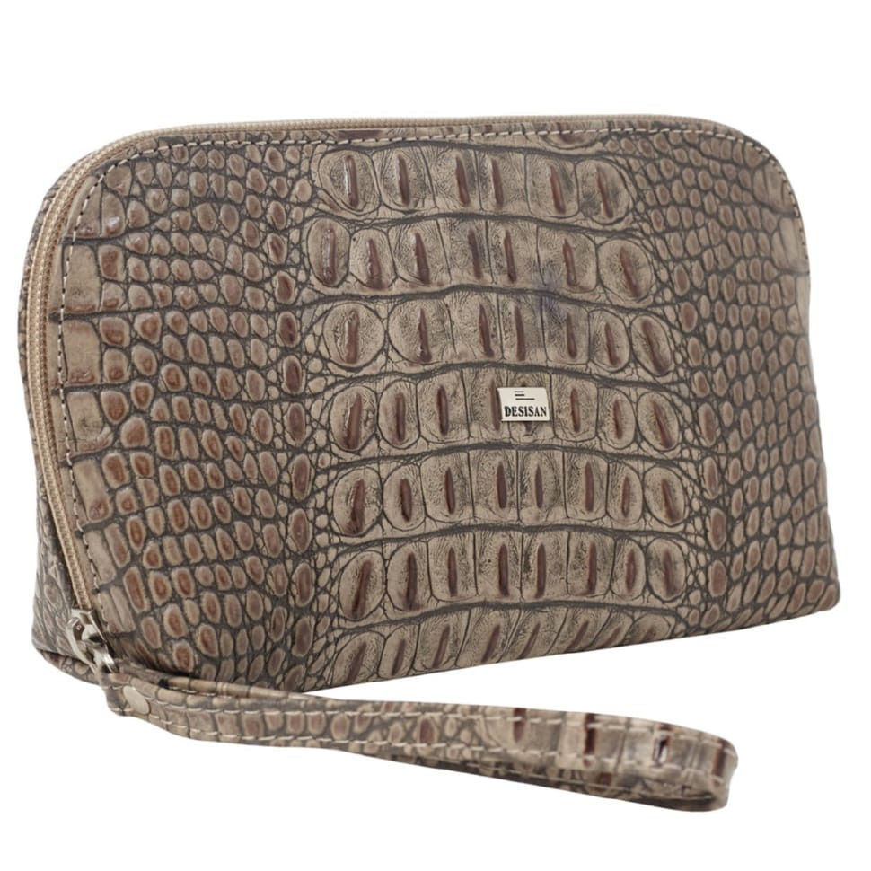 Косметичка шкіра Desisan 1-832 світло-бежевий кроко