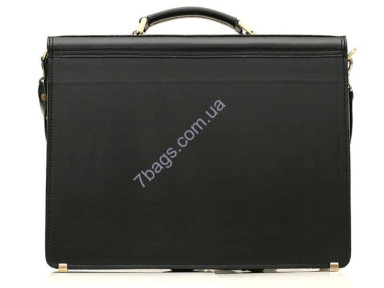 Manufatto black business briefcase made of genuine leather