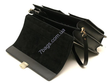 Manufatto black business briefcase made of genuine leather