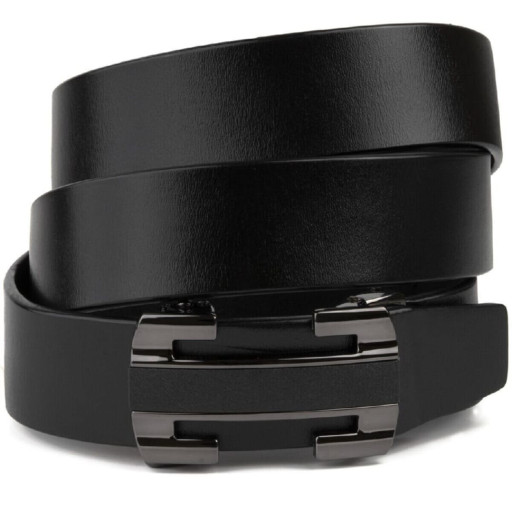 Чоловічий ремень з пряжкою куточки Vintage 20262 Чорний