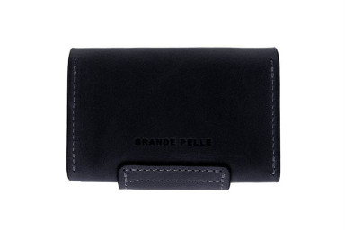 Magnetic business card holder, matte leather, blue GP