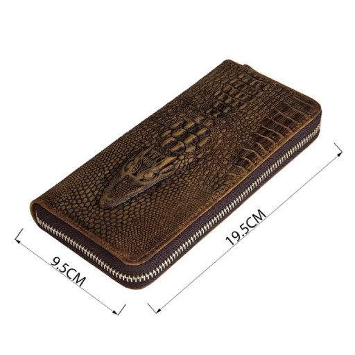 Чоловік клатч Vintage 14462 шкіра під крокодила Коричневий