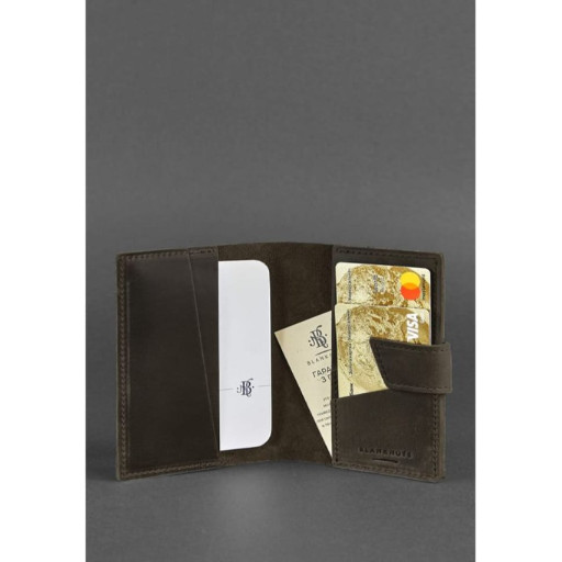 Шкіряна обкладинка для паспорта 4.0 темно-коричнева