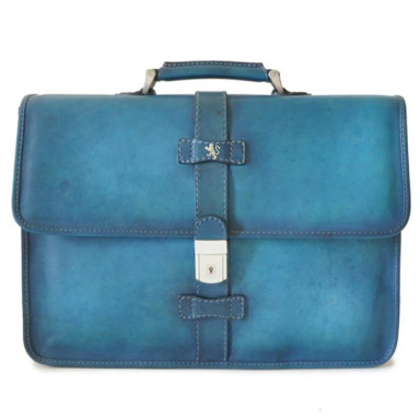 Pratesi BBL459 - Briefcase Pratomagno in cow leather Bruce Blue