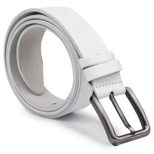 Гладкий добротний чоловічий ремінь Vintage 20737 Білий