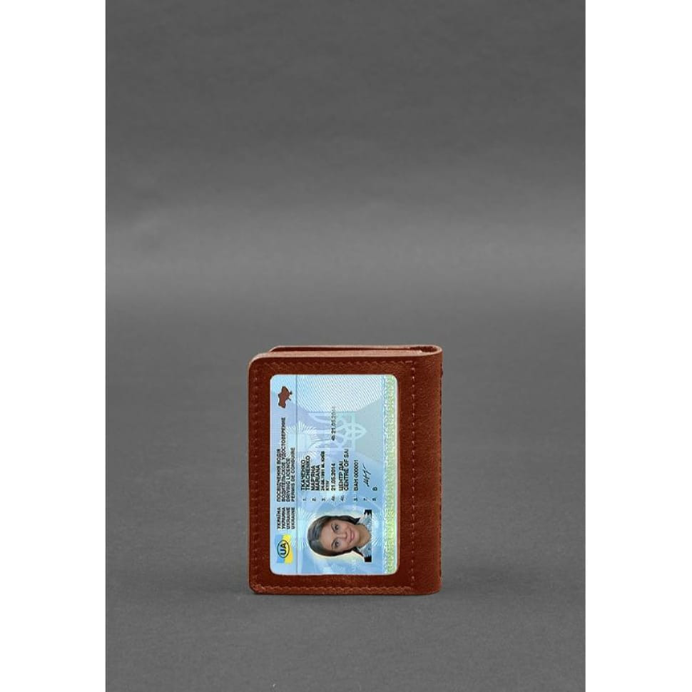 Leather cover for driver's license, ID and plastic cards 2.0 light brown