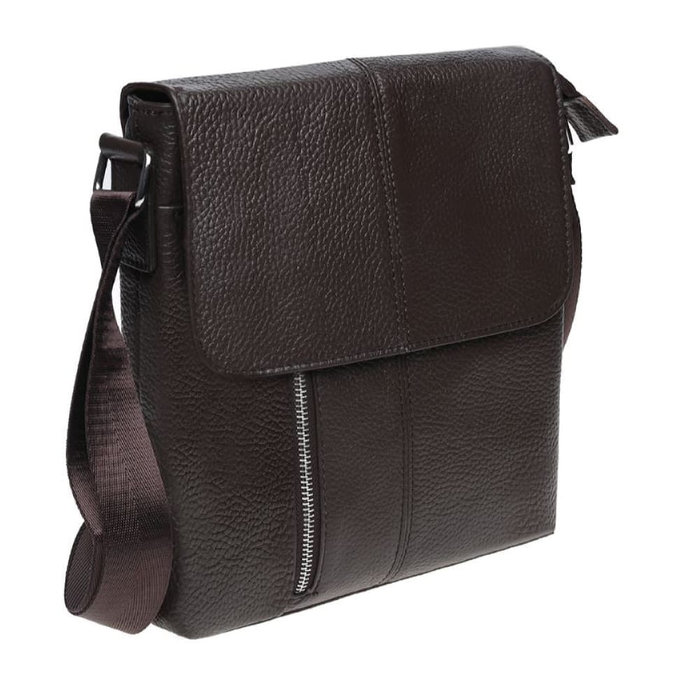Чоловіча шкіряна сумка на плече Borsa Leather K15103-brown