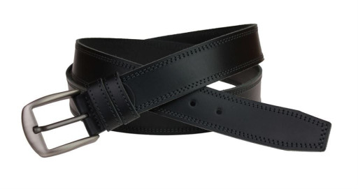 Ремінь чоловічий шкіряний джинсовий подвійна строчка SULLIVAN 112-55 (8) 115-150 см чорний