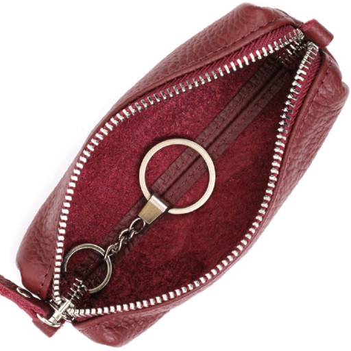 Надійна шкіряна ключниця GRANDE PELLE 11667 Бордовий