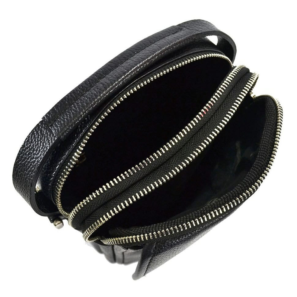 Барсетка м'яка шкіряна DESISAN 1344-011 чорний флотар