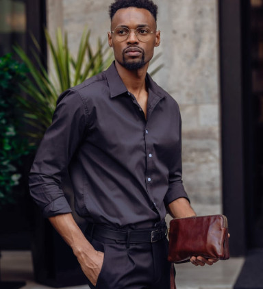Leather Clutch - Ulysses - Brown color - Time Resistance 5241701