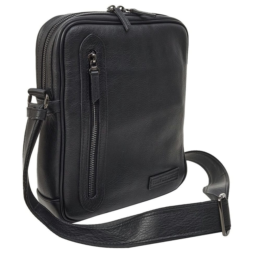 Сумка через плече шкіряна Tony Bellucci 1151-101 чорна гладка