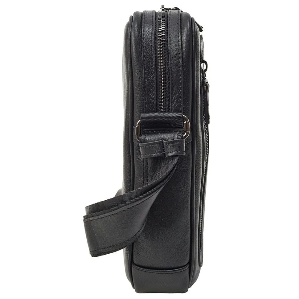 Сумка через плече шкіряна Tony Bellucci 1151-101 чорна гладка