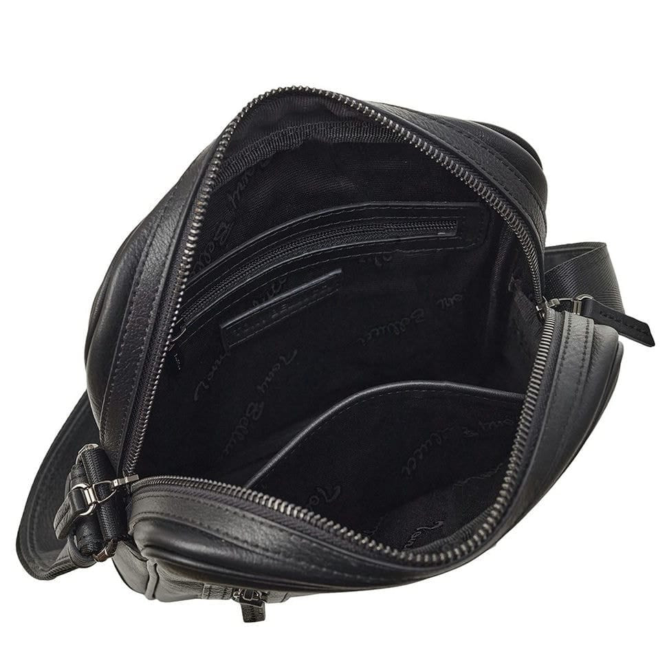 Сумка через плече шкіряна Tony Bellucci 1151-101 чорна гладка