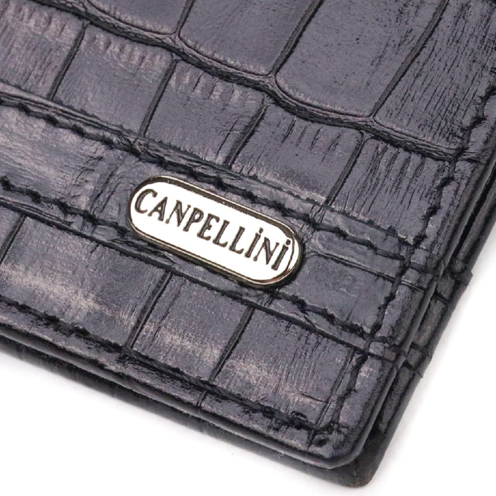 Зажим из натуральной фактурной кожи CANPELLINI 21520 Черный