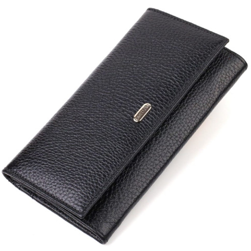 Функціональний гаманець для жінок з натуральної шкіри CANPELLINI 21822 Чорний