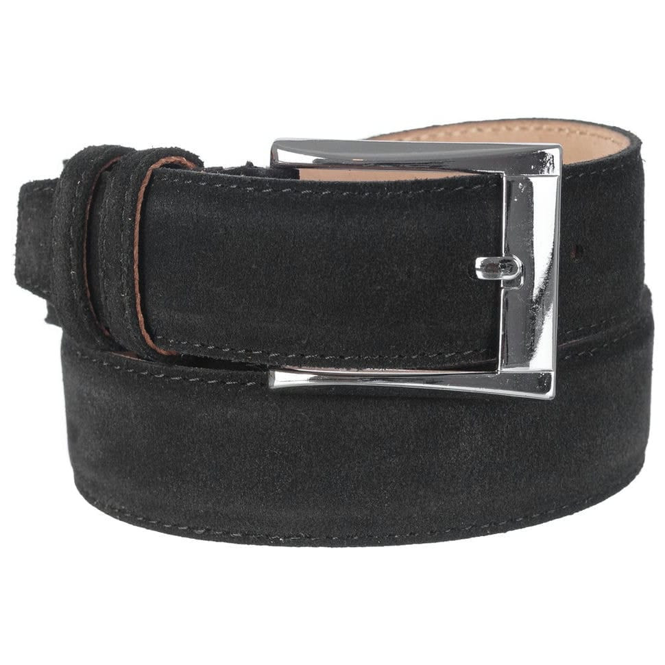 Шкіряний ремень YSK класичний 1016-1ZM чорний замш