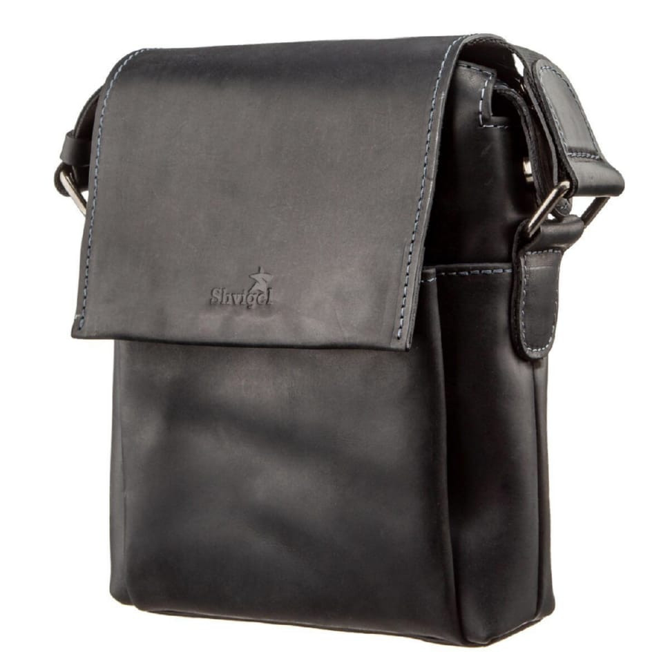 Men's bag matte SHVIGEL 11173 leather Black
