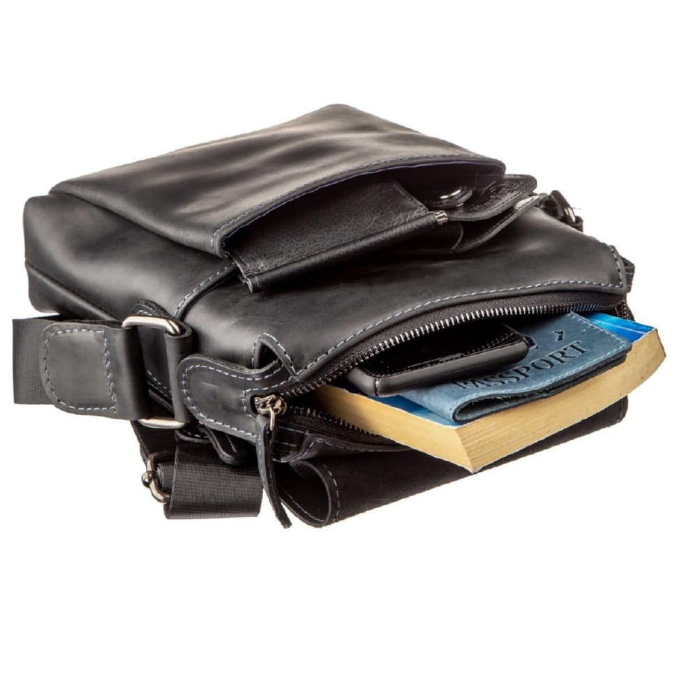 Men's bag matte SHVIGEL 11173 leather Black