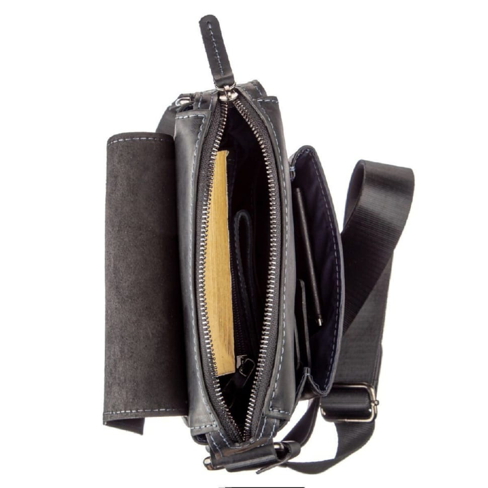 Men's bag matte SHVIGEL 11173 leather Black