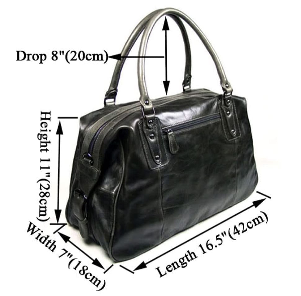 Стильна вінтажна шкіряна дорожня сумка сіра 7071J