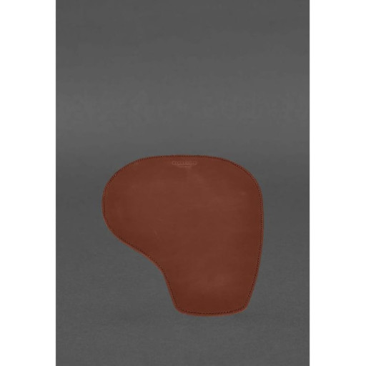 Килимок для мишки "Грушка" із натуральної шкіри світло-коричневий Crazy Horse