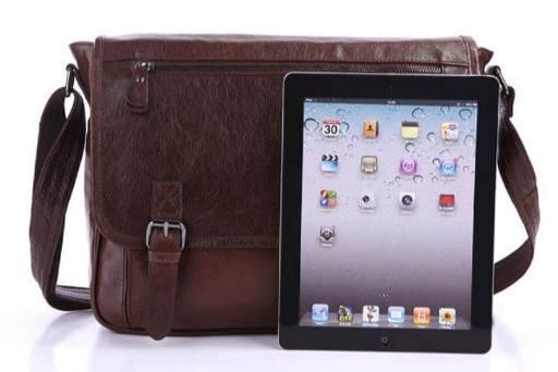 Збільшена 7022LB шкіряна сумка на плече, коричнева John McDee