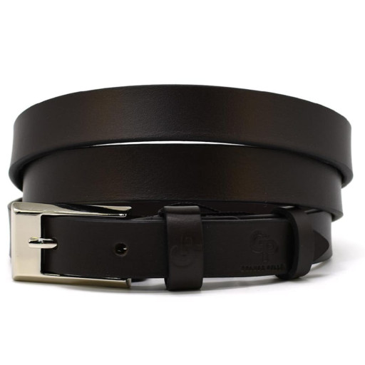 Ремінь жіночий тонкий Grande Pelle 213300300 в шокоданому кольорі.