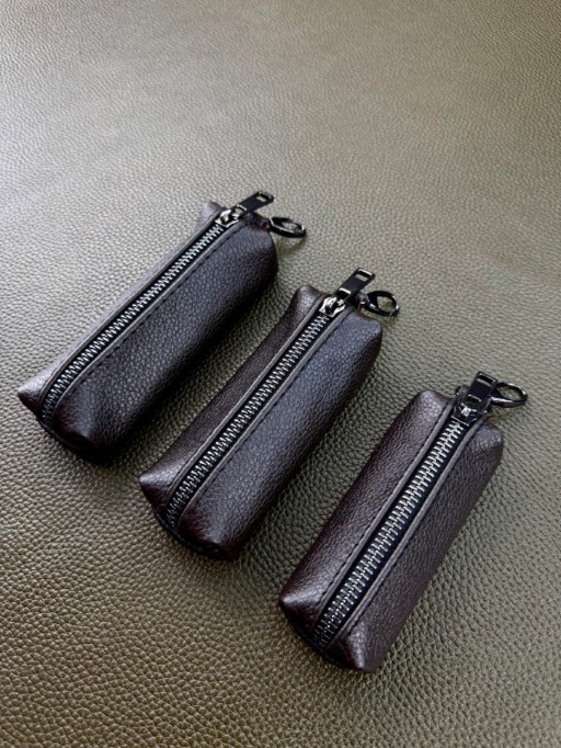 Ключница из натуральной зернистой кожи MAXI (коричневая)