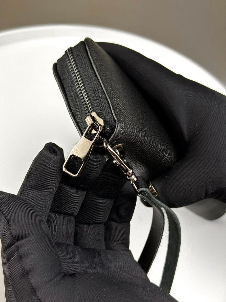 Genuine grain leather clutch wallet SV001 (black)