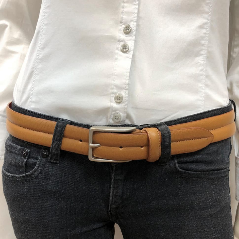 Ремінь шкіряний 420 cognac коньячний TONY PEROTTI