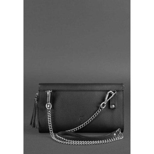 Шкіряна жіноча сумка Еліс чорна