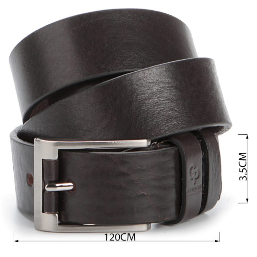 Чоловік елітний шкіряний ремінь GRANDE PELLE 00776 Коричневий