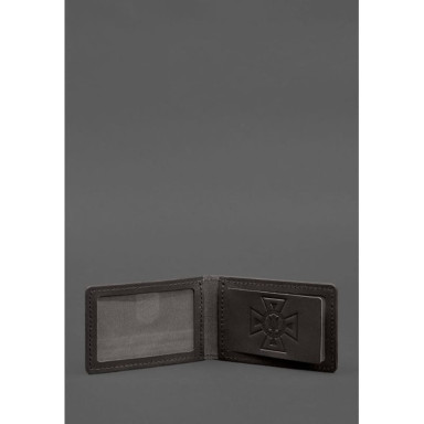 Leather cover for DSNS certificate with pocket, dark brown