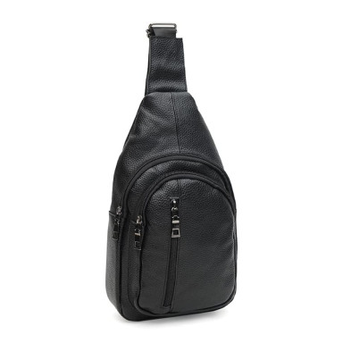 Men's leather backpack Keizer K1082bl-black